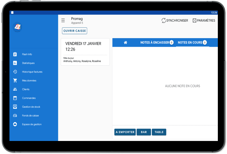 logiciel de caisse restaurant gestion salle sextant promag